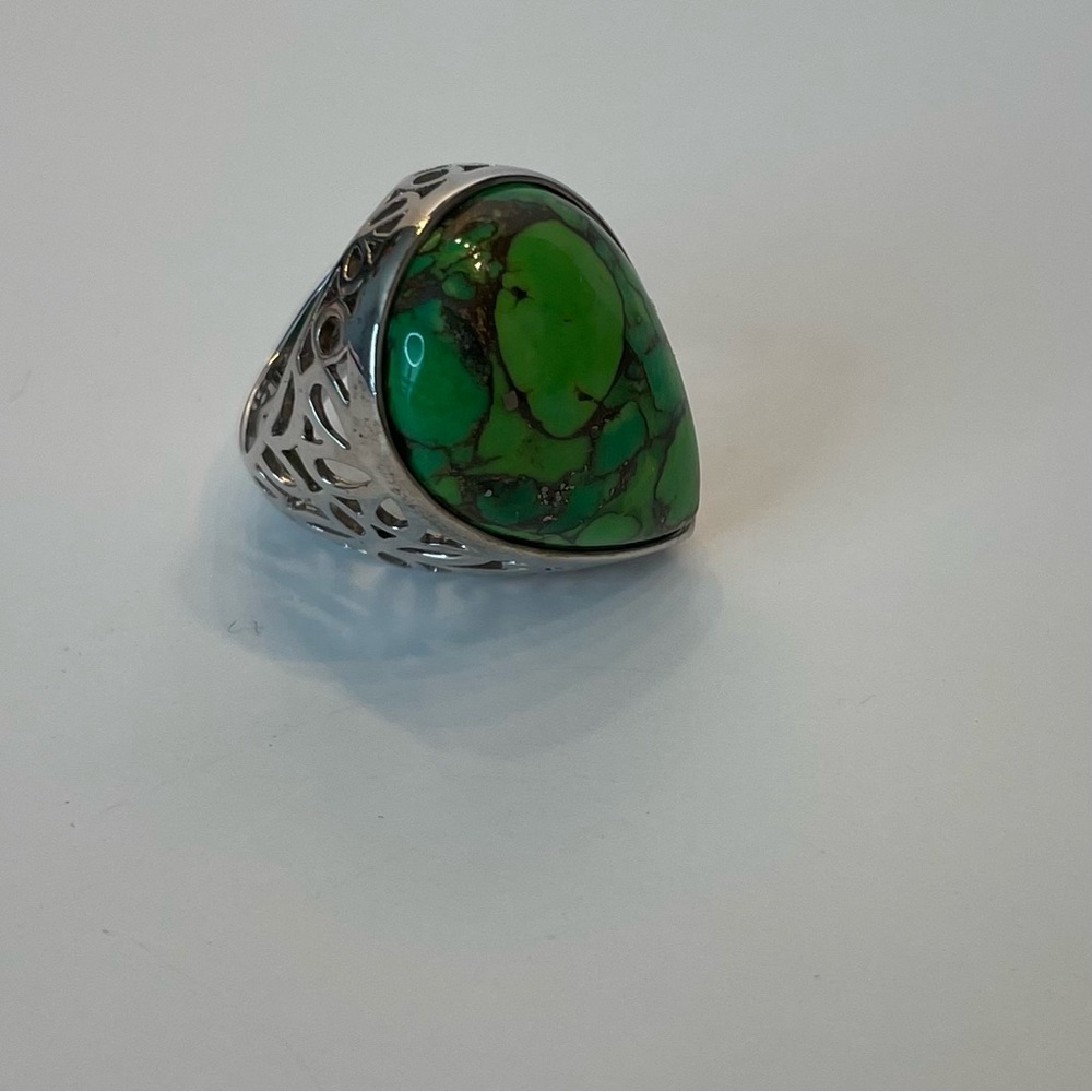 Ocean Jasper Sterling Silver Ring, Size 7